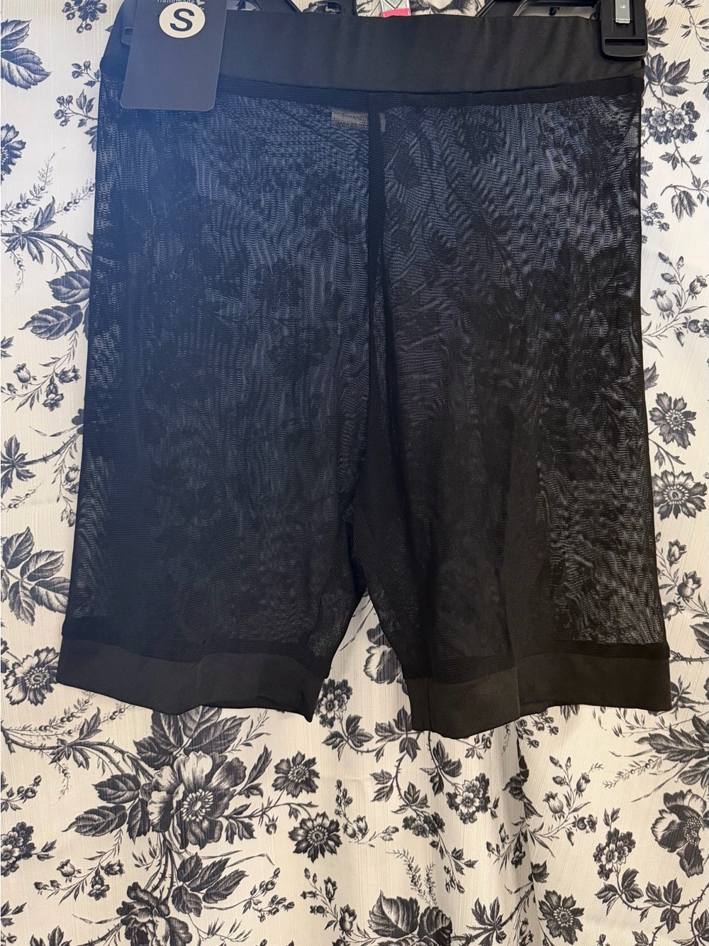 Black Sheer Mesh Cycling Shorts